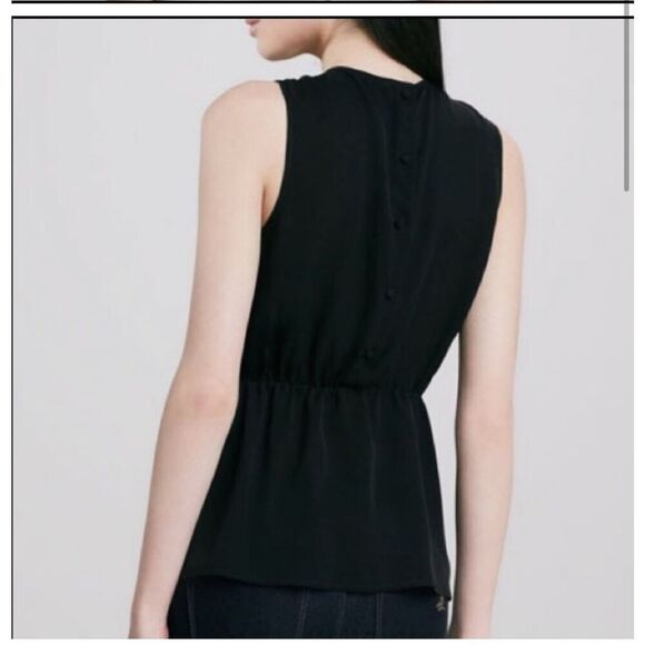 Theory Jethria black silk sleeveless top - Picture 2 of 9